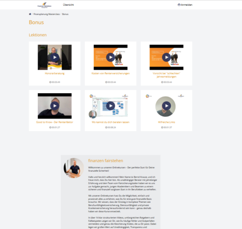 Finanzplanung Masterclass 6